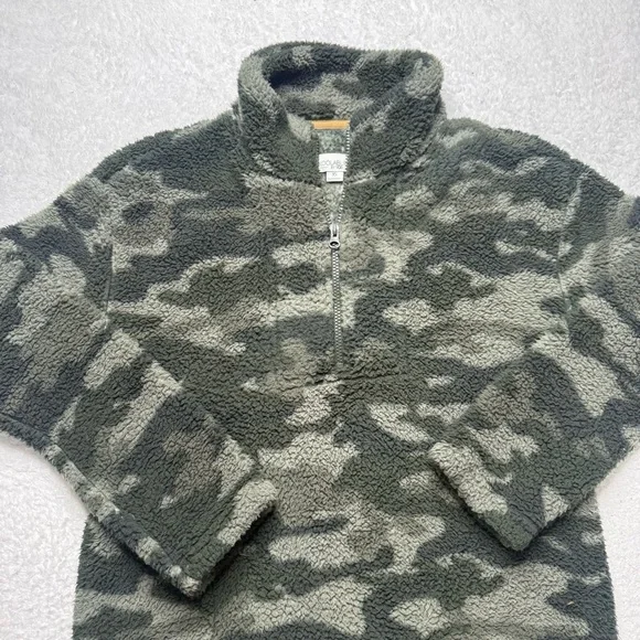 Koolaburra By Ugg Sherpa Camo Sage Pullover‎ 1/4 Zip Sweatshirt XS - Picture 6 of 13